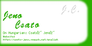 jeno csato business card